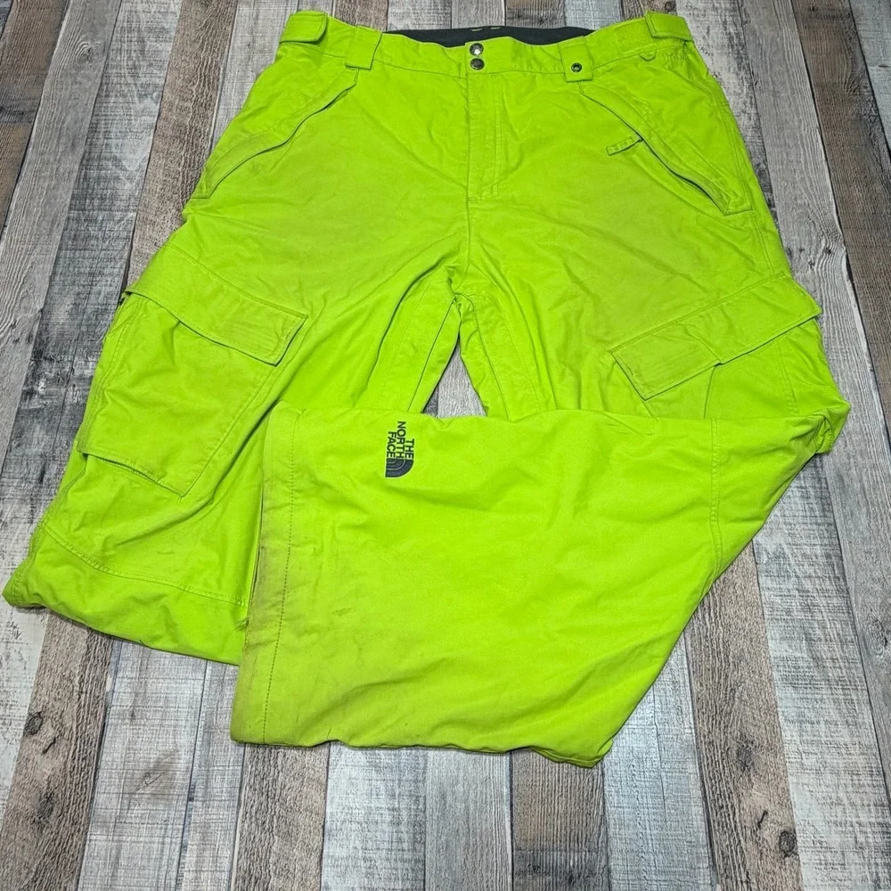 The North Face Ski Pants Mens XL Lime Green HyVent Cargo Snowboard Winter Slopes